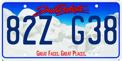 SD license plate 82ZG38