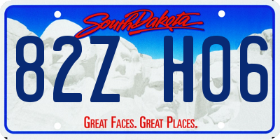 SD license plate 82ZH06