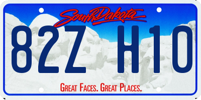 SD license plate 82ZH10
