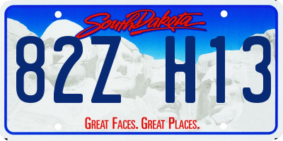 SD license plate 82ZH13