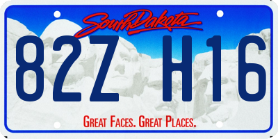 SD license plate 82ZH16