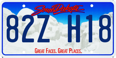 SD license plate 82ZH18