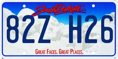 SD license plate 82ZH26