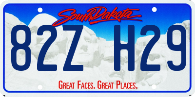 SD license plate 82ZH29