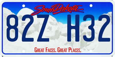 SD license plate 82ZH32