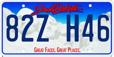 SD license plate 82ZH46