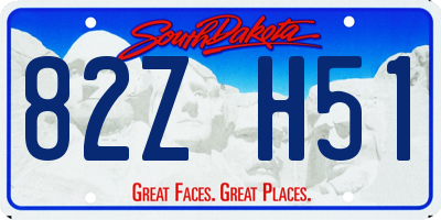 SD license plate 82ZH51