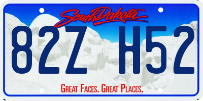 SD license plate 82ZH52