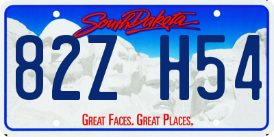 SD license plate 82ZH54