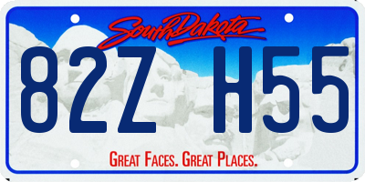 SD license plate 82ZH55