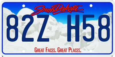 SD license plate 82ZH58