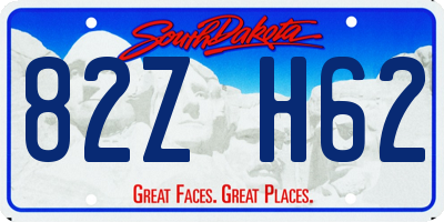 SD license plate 82ZH62
