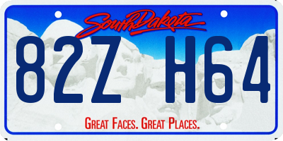 SD license plate 82ZH64