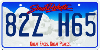 SD license plate 82ZH65