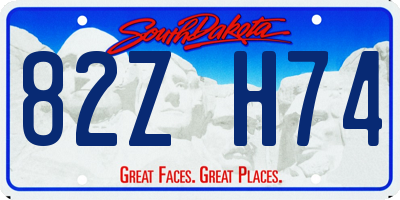 SD license plate 82ZH74
