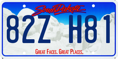 SD license plate 82ZH81