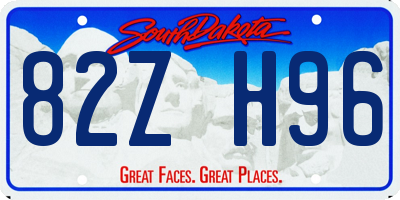 SD license plate 82ZH96