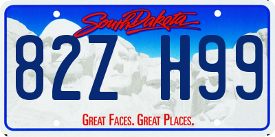 SD license plate 82ZH99