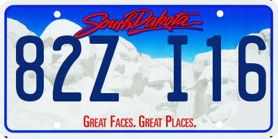 SD license plate 82ZI16