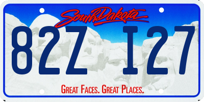 SD license plate 82ZI27
