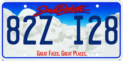 SD license plate 82ZI28