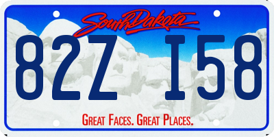 SD license plate 82ZI58