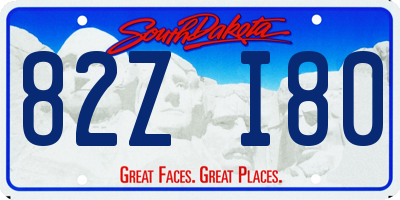 SD license plate 82ZI80