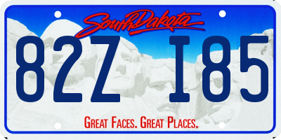 SD license plate 82ZI85