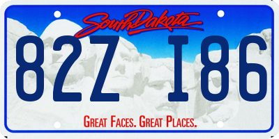 SD license plate 82ZI86