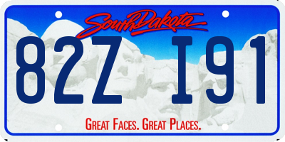 SD license plate 82ZI91