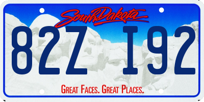 SD license plate 82ZI92