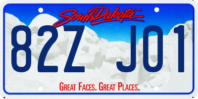 SD license plate 82ZJ01