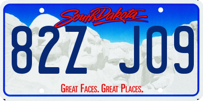 SD license plate 82ZJ09