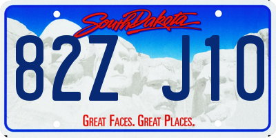 SD license plate 82ZJ10