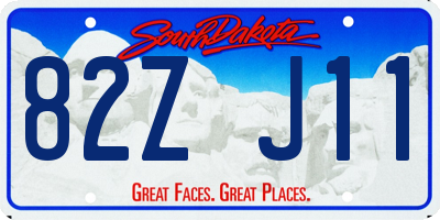 SD license plate 82ZJ11