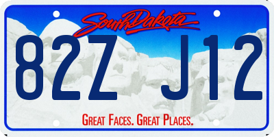 SD license plate 82ZJ12