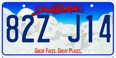 SD license plate 82ZJ14