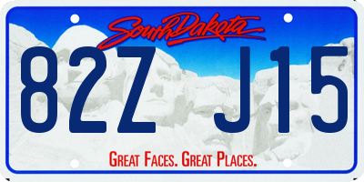 SD license plate 82ZJ15