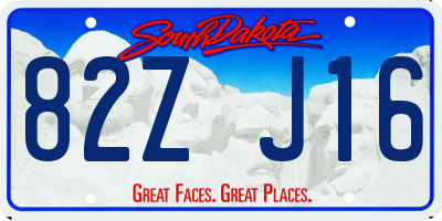 SD license plate 82ZJ16