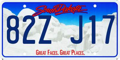 SD license plate 82ZJ17