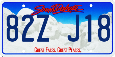 SD license plate 82ZJ18