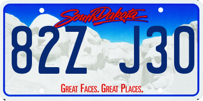SD license plate 82ZJ30
