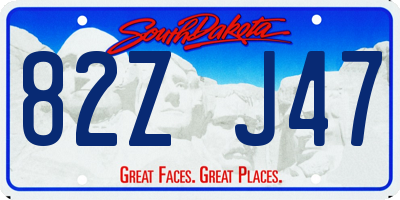 SD license plate 82ZJ47
