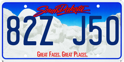 SD license plate 82ZJ50
