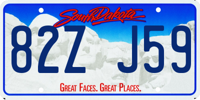 SD license plate 82ZJ59