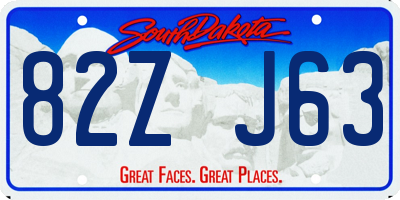 SD license plate 82ZJ63