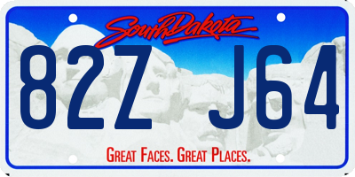 SD license plate 82ZJ64