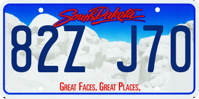 SD license plate 82ZJ70