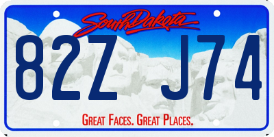 SD license plate 82ZJ74