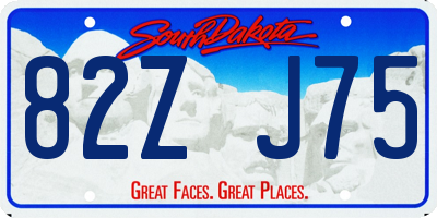 SD license plate 82ZJ75